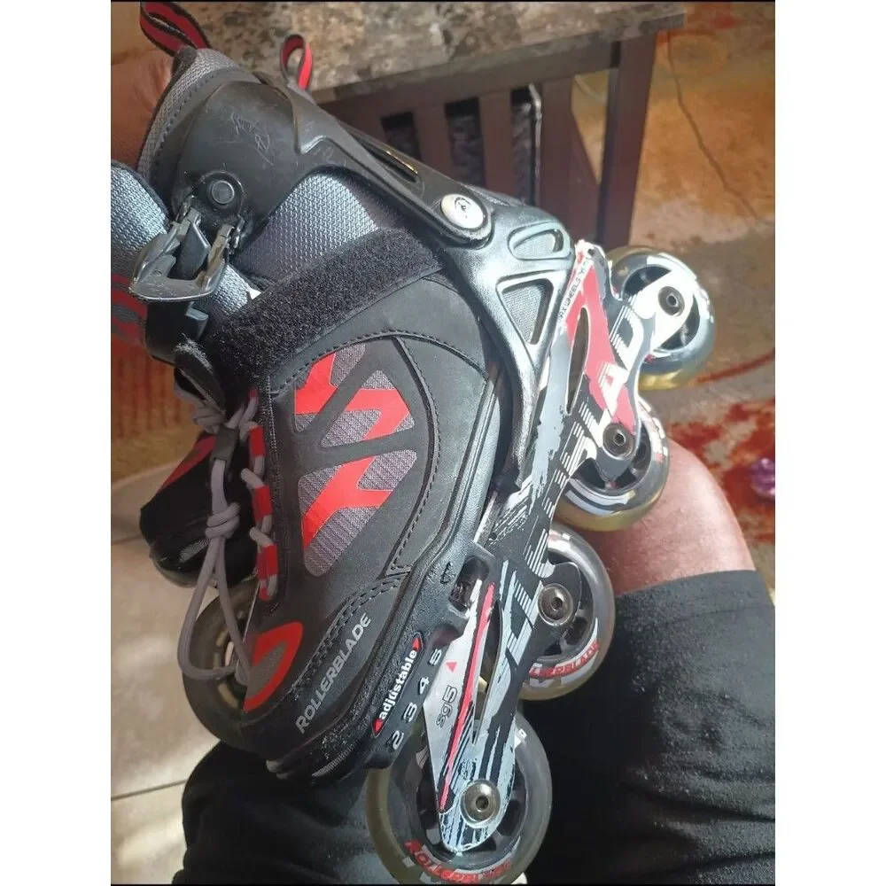 Kids' Gray and Red Adjustable Inline Skates